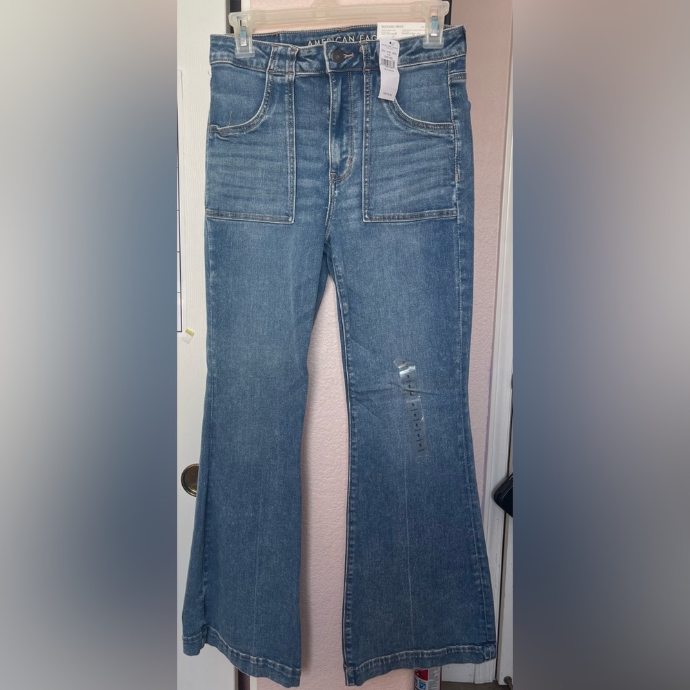 American Eagle Outfitters Flare Blue Denim Jeans